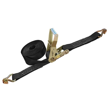 Tie 4 Safe 2'' x 60' Ratchet Tie Downs w/ Wire J Hook WLL: 3,333 lbs. Black RT04C-560-W5-BLK-C-1