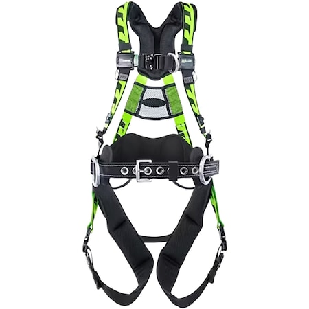 Miller Premium Tower Climbing Harness, w/Lightweight Aluminum Hardware, 5 Points of Adjustment, w/Back / Fron AAT-QCSMG