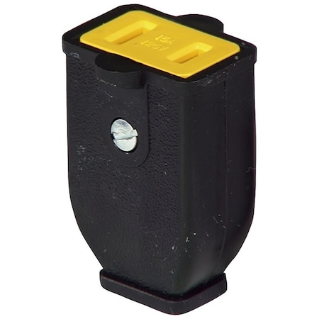 Eaton Wiring Devices Straight Blade Connector, 1-15R, 15 A, 125V AC, 2 Pole, 2 Wire, Screw Terminals, Black SA155