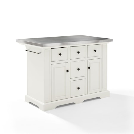 Crosley Julia Stainless Steel Top Kitchen Island KF30025AWH