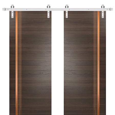 Sartodoors Sturdy Double Barn Door with Hardware Planum 1010 72x80 (2* 36x80) Solid Core Modern Interior PLANUM1010DB-S-CA-72 x 80 (2* 36x80)