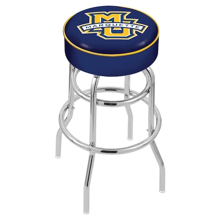 Holland Bar Stool Co 25" Marquette Cushion Seat, 2-Ring Chrome Swivel Bar Stool L7C125Mrqtte