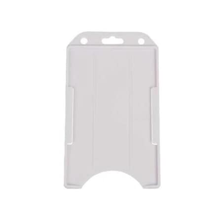 Brady BADGE HOLDER, WHITE, VERTICAL, SEMI-RIGID, CARD HOLDER W/SLOT AND CHAIN, W/4TH SIDE RAIL 1840-8168