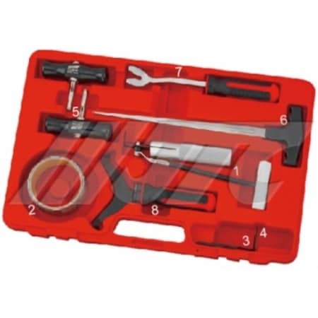 Jtc Auto Tools 9-Piece Windshield Removal Kit, Glass Rubber Knife, Stainless Steel Wire, Blades & Handles 2527