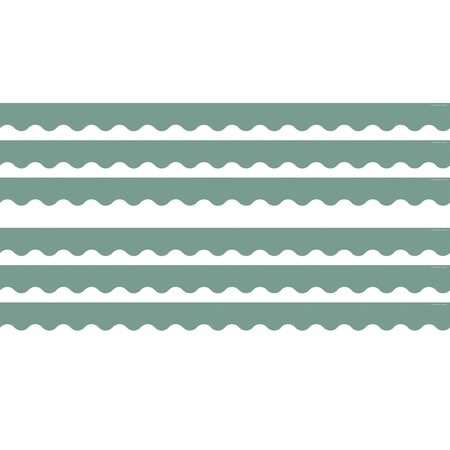 Teacher Created Resources Retreat Green Scalloped Border Trim, 35 Feet Per Pack, 6PK TCR9244