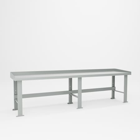 Pucel Workbench with Back and EndsTop, 28 in D x 120 in L x 34 in H Gray B-28120-34