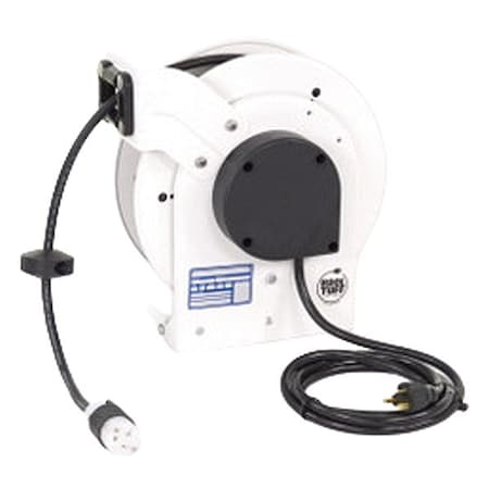 Kh Industries Industrial Cord Reel, 20 A, White, 35 ft RTAN3LW-WC520-J12H