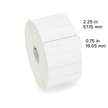 Zebra Zebra Direct Thermal Label, Paper, 2.25" x 0.75", 1" Core, Z-Select 4000D, 3315 labels/Roll, 12PK 10015340