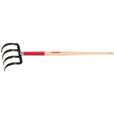 Union Tools Potato Hook, 634 in W, 5788 in L, 712 in L Tine, 4 Tine, 8 in Ferrule, Hardwood Handle 75138