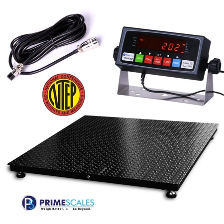 Prime Systems Industrial Digital Floor Scale 36x 36 Warehouse Pallet Shipping Scale 1000 lbs CS2010-3X3-1K-nonNTEP