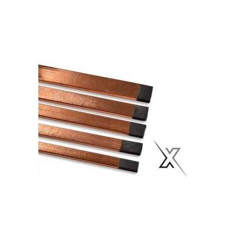 Xtrweld Gouging Carbon Electrodes, Flat, Copper Coated, 3/8in x 5/32inDia. x 12in L, 50PK AACCFLT3853212