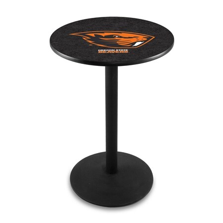 Holland Bar Stool Co 42" Blk Wrinkle Oregon State Pub Table, 36" dia. Top L214B4236OregSt