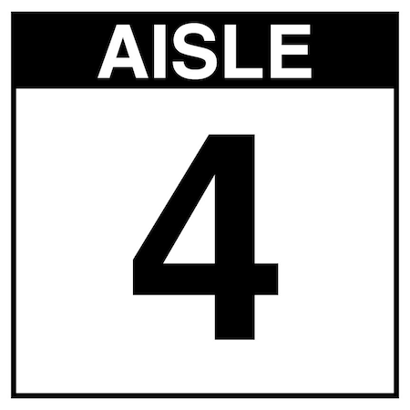 5S Supplies Warehouse Aisle 4 Sign - 16in x 16in - DOUBLE - BRKT - PVC AISLE4-16X16-DOUBLE-BRKT