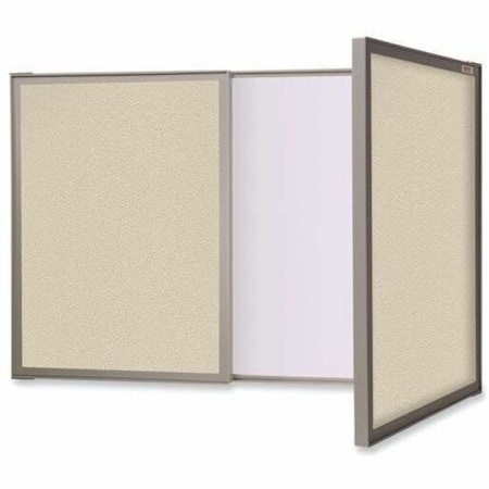 Ghent VisuALL Conference Cabinet - Tack Surface/Whiteboard Combo - 36"W x 24"H - Beige 41300