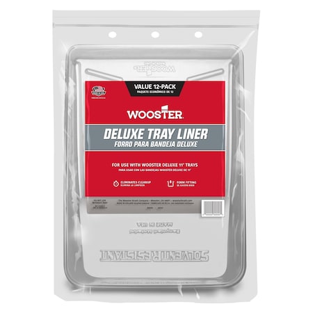 Wooster Plastic Paint Tray Liner, 17" L, 11.75" W, 12 PK BR496