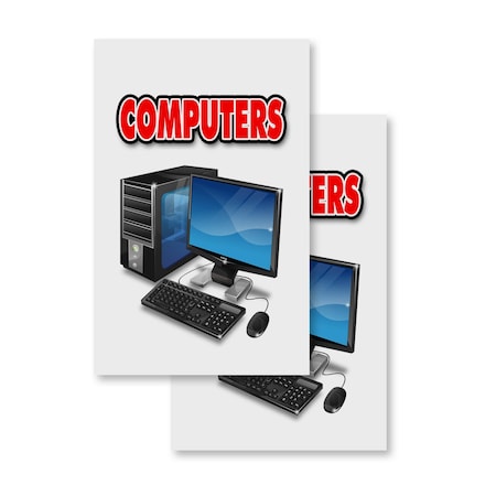 Signmission Computers, Vinyl Decals Only 24 Inch x 36 Inch, Vinyl Decal, 2PK DSB-2436-2PACK-Computers