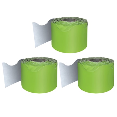 Carson Dellosa Lime Rolled Scalloped Border, 65 Feet Per Roll, 3PK 108468