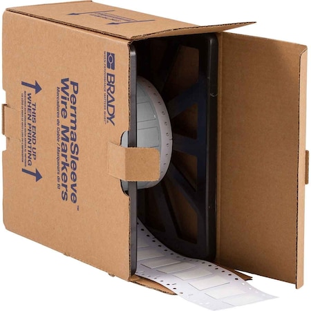 Brady Low Smoke Zero Halogen PermaSleeve Heat Shrink Tubing, Roll of 1000 Each, White, 0.5 in. LSZH-500-150-WT-2