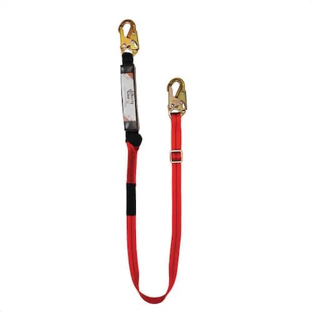 Liberty Line 6 ft Adjustable Shock Absorbing Lanyard, Clear Pack Design, Snap Hook Ends FAL28007