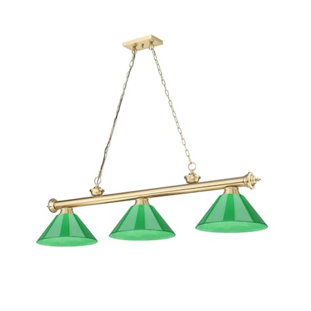 Z-Lite Cordon Heritage Brass 3 Light Billiard 2306-3HBR-PGR
