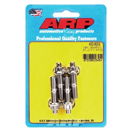 Whole-In-One 400-8003 M8 x 1.25 in. x 45 mm Stainless Steel Stud Kit - 4 Piece WH3618281