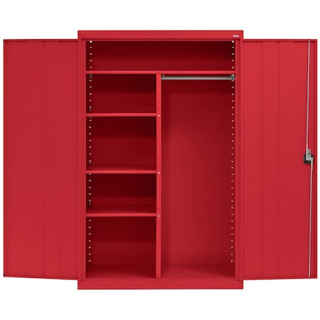 Sandusky Lee Heavy Duty Welded Steel Combination Cabinet, 46x24x72, Red EACR462472-01