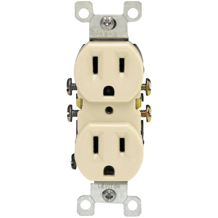 Leviton 15A Ivory Shallow Grounded 5-15R Duplex Outlet S11-05320-0IS