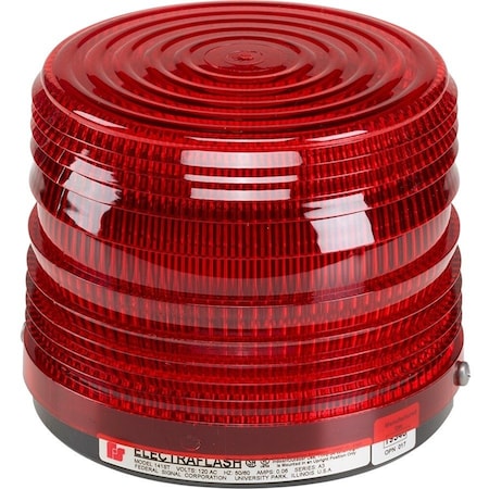 Federal Signal Warning Light, Red, 1/2 in NPT, 120V AC, 5 1/2 in Overall Dia, 5 1/4 in Overall Height 141ST-120R