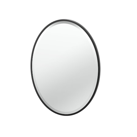 Gatco Flush Mount EZ Hanging 27.5" Framed Oval Mirror, Matte Black 1820MX