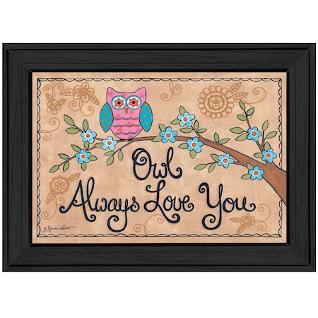Homeroots Owl Always Love You 2 Black Framed Print Wall Art 404279
