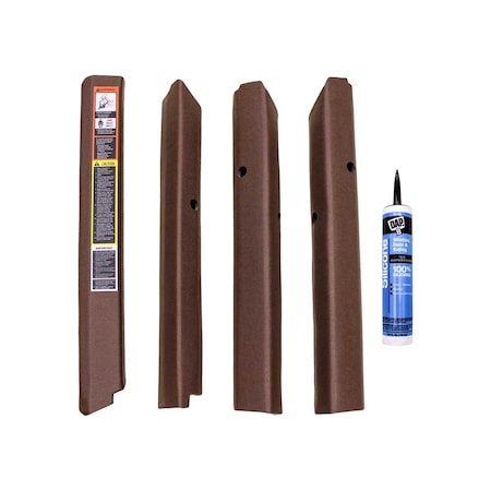 K&M Mfg Qwik Fit Corner Post Kit for John Deere 50 Series Tractors Brown Vinyl 4151