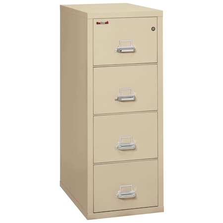Fireking 15-1/4" W 4 Drawer Fire-Resistant Vertical File Cabinet, Parchment, Legal 4-2131-CPA