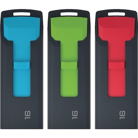 Betterbattery Flash Drive - 16GB C452 Slide, 3PK BE272728