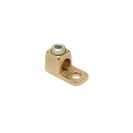 Burndy Cu Set Screw Terminal, #1-4/0 AWG, 1-Hole, 3/8 in Stud, 1 Screw KA28