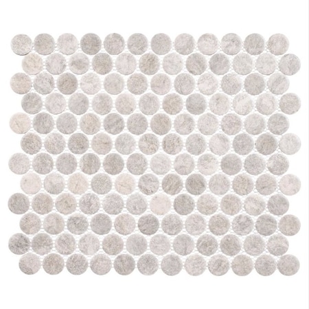 Andova Tiles SAMPLE-Estavo Grey 3/4-in. Penny Round Stone Inspired Matte Porcelain Floor & Wall Mosaic Tile SAM-ANDESTA1251