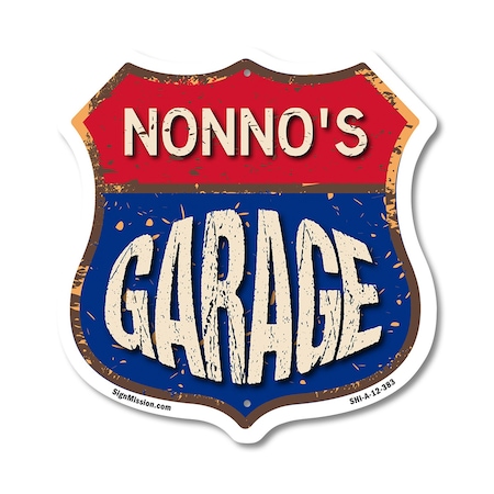 Signmission Nonno's Garage, 12 Inch X 12 Inch, Aluminum Metal Sign SHI-A-12-383-NONNO