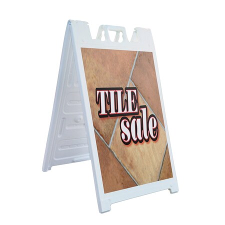 Signmission Tile Sale, A-Frame & 2 Decals Installed, Heavy-Duty Plastic Frame SBHD-D-2436-Tile Sale