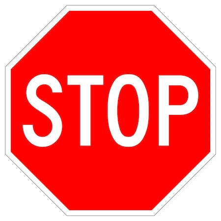 Sign Solutions Usa Stop Sign, 18 in W, Aluminum Sign, White DUS06DWT1818R1-1