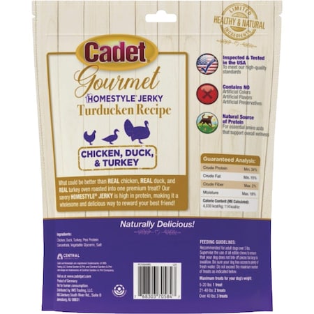 Cadet Gourmet 14 Oz. Homestyle Jerky Turducken Recipe Dog Treat C70584X