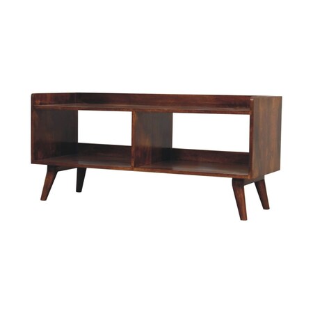 Homeroots 45in Brown Solid Wood Enclosed and Open Storage TV Stand 719182
