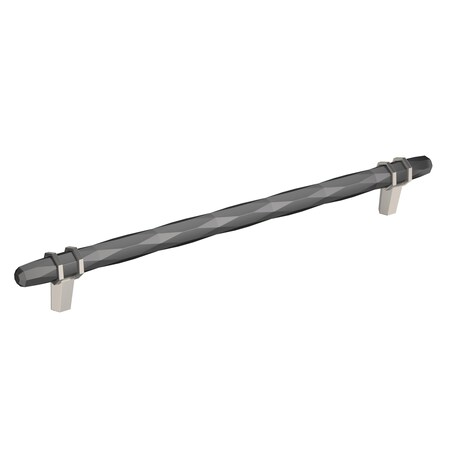 Amerock London 10-1/16 in 256 mm Center-to-Center Black Chrome/Satin Nickel Cabinet Pull BP36664BCRG10