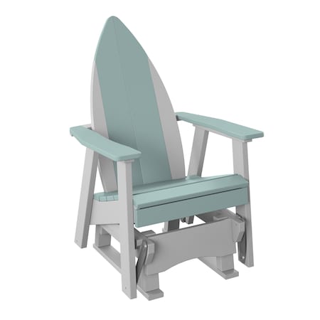 Polybird SURFBOARD NOSE 2' GLIDER CHAIR.        SAGE AND WHITE POLYBIRD P85