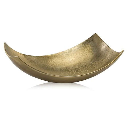 Homeroots 17" Gold Aluminum Scoop Decorative Bowl 354616