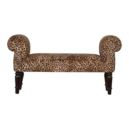 Homeroots 40in Brown Genuine Leather and Solid Wood Upholstered Bench 723438