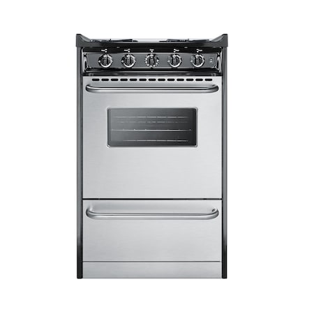 Summit 20in Wide Gas Range, Open Burners TNM1107BRW