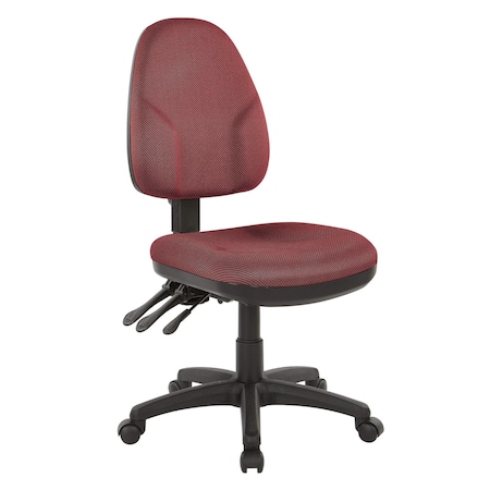 Office Star Products Ergonomic Fabric Dual Function Ergonomic Chair, Wine 36420-298
