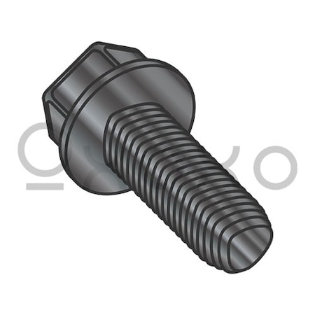 Oxoxo 1/4-20X5/8 Unslot IndHexWash Taptite Alternative Thread Roll Screw Full Thrd Black OxideWax, 2000PK 350248