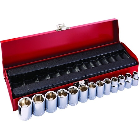 Klein Tools 3/8-Inch Drive Socket Wrench Set, Metric, 13-Piece 65506