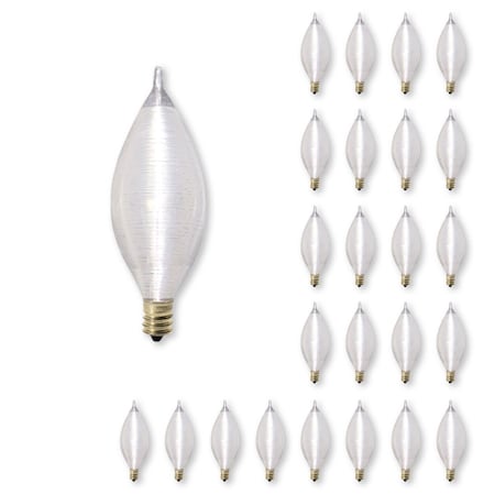 Bulbrite Spunlite 25w Dimmable C11 Incandescent Light Bulbs Candelabra (E12) Base, Satin Finish, 25PK 861974