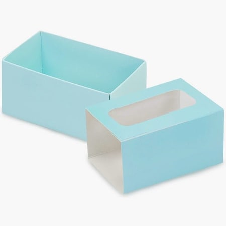 Nashville Wraps Aqua Macaron Cookie Box Set, 3.75x2.5x2, 10PK MCMAQM